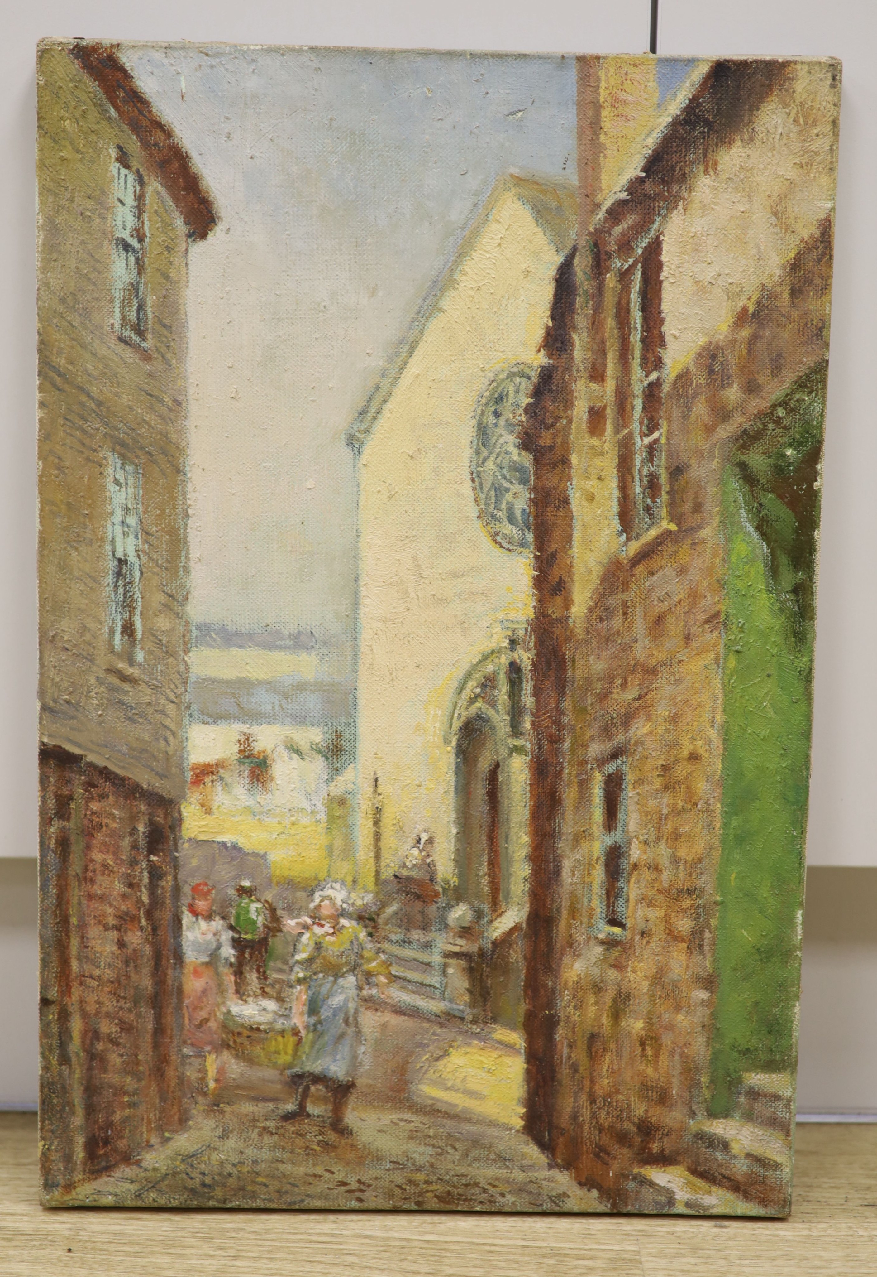 Arthur White (1865-1953), oil on canvas, The Chapel, St Ives, inscribed on the stretcher, 53 x 35cm, unframed